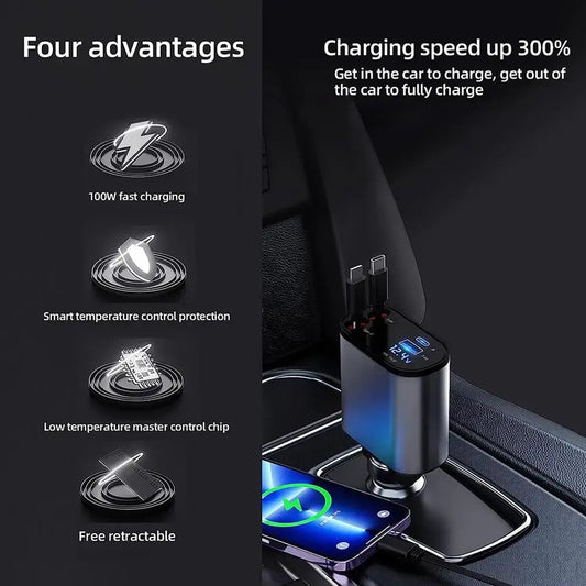 QuadPort Car Charge Hub