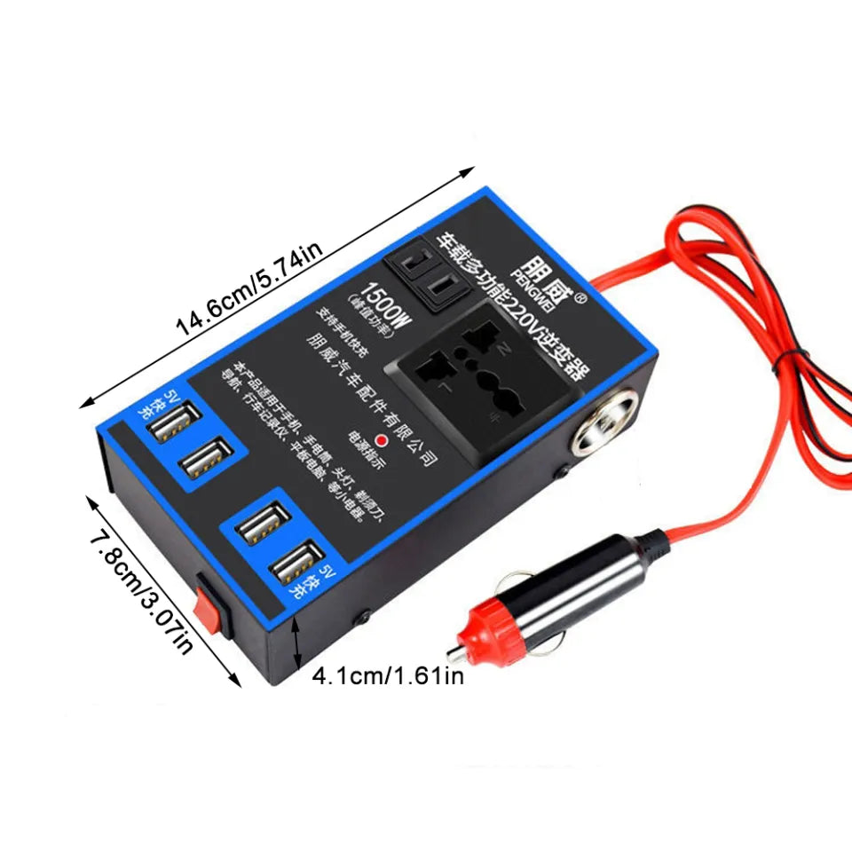 1500W Vehicle Power Converter 12V/24V to 220V