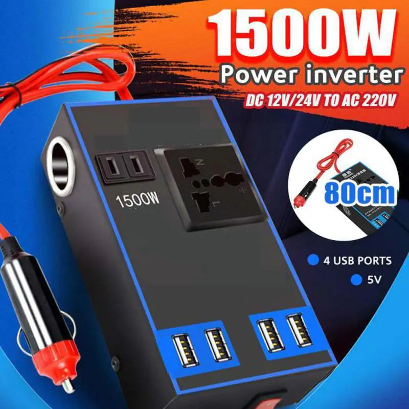 1500W Vehicle Power Converter 12V/24V to 220V